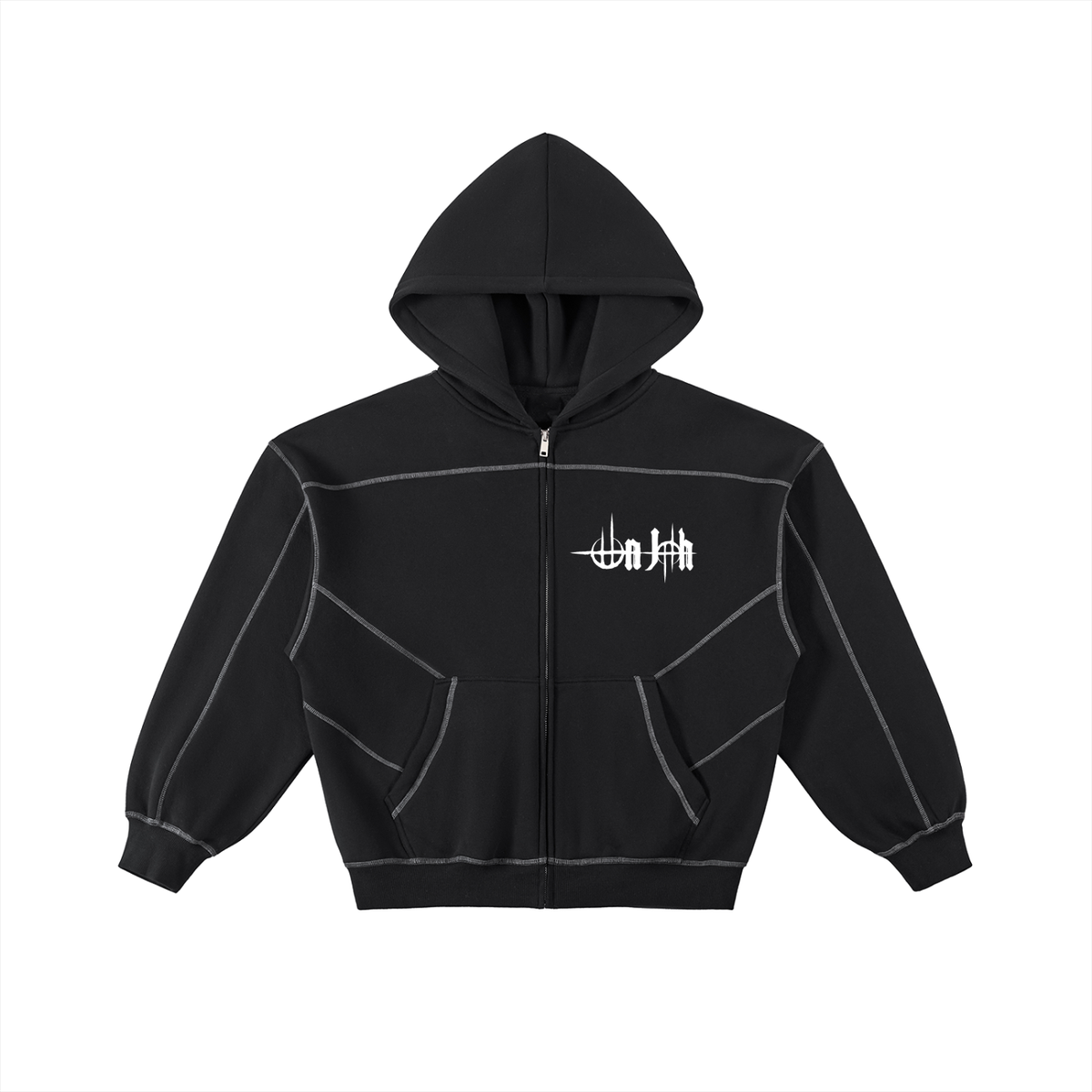 On Jah Contrast Stitched Boxy Hoodie